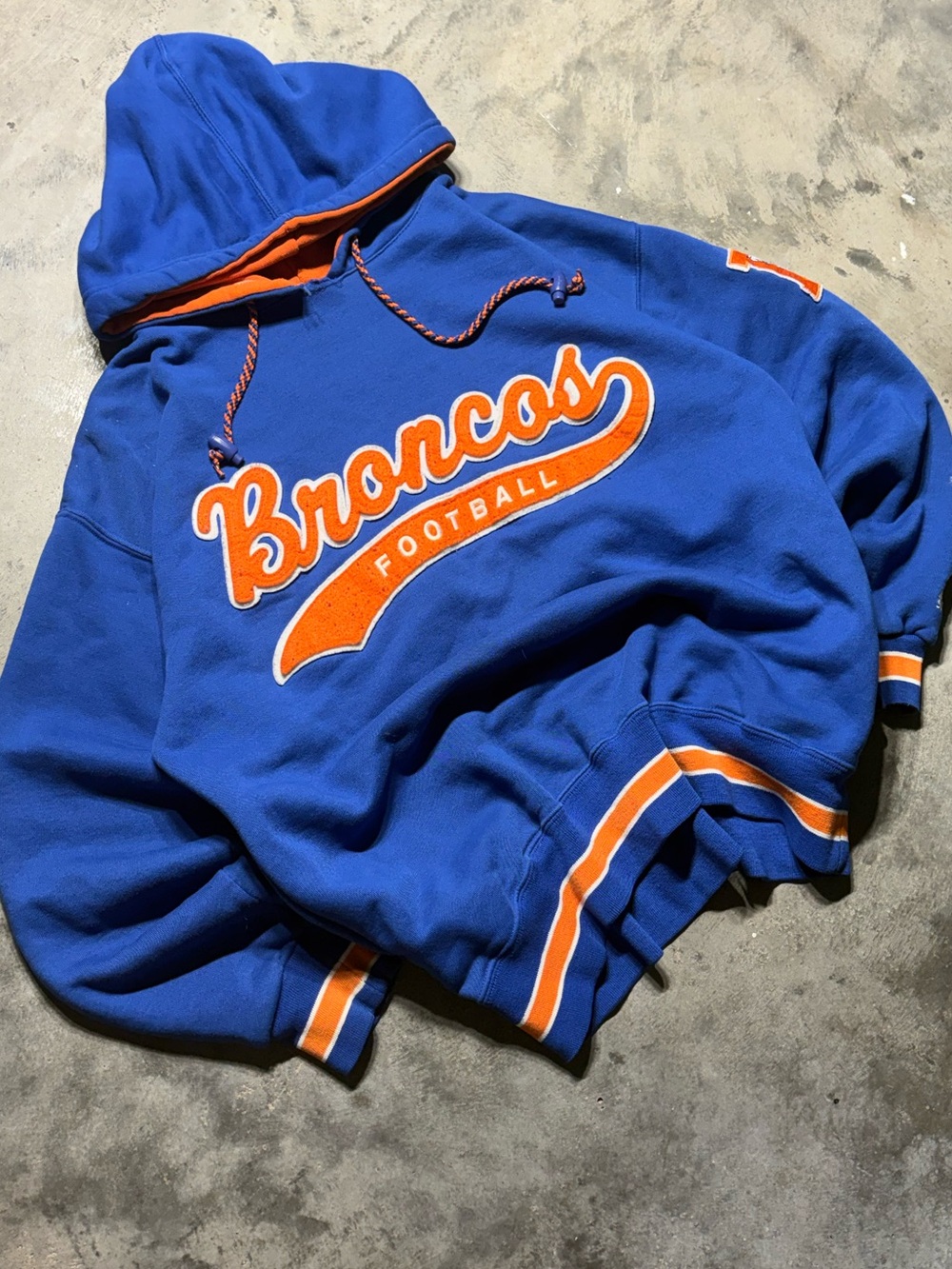 STARTER Royal Blue and Orange Team Pullover Hoodie